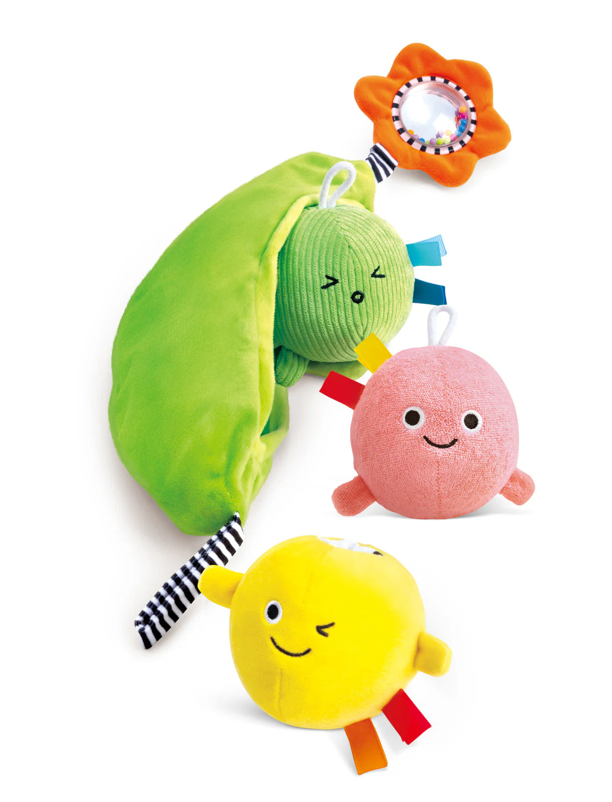 PEA POD PALS baby grasp toy motor skills stroller toy rattle