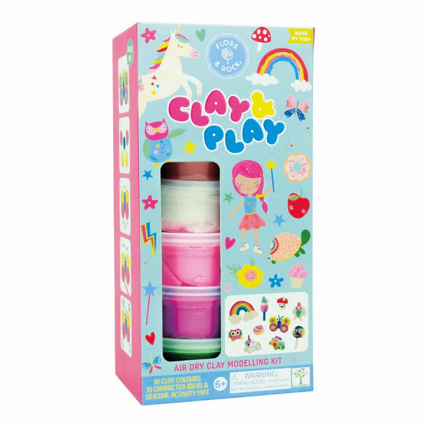 RAINBOW CLAY PLAY FAIRY ART SET FLOSS AND ROCK