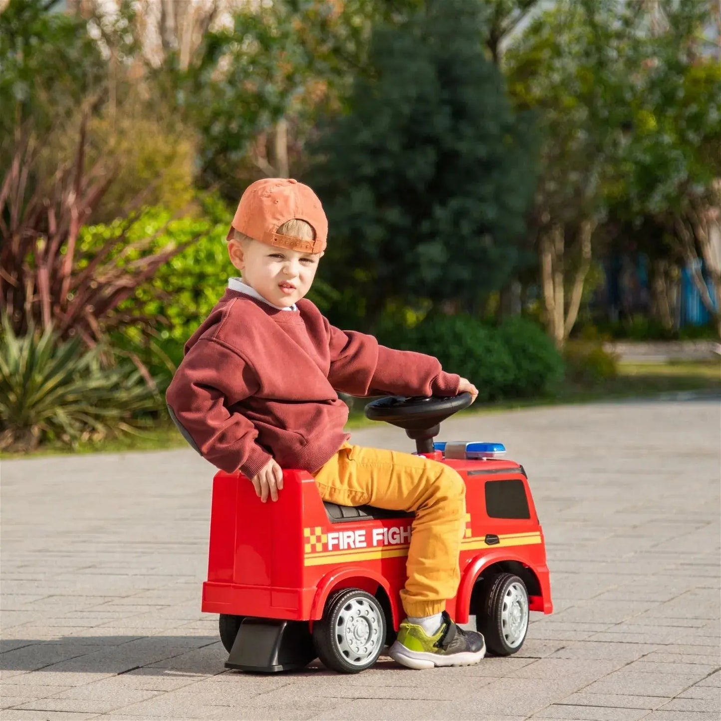 FIRE TRUCK FOOT TO FLOOR (AGE 1-3) RIDE ON RED MERCEDES ANTOS