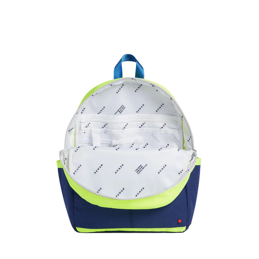 Kane Kids Travel Navy & Neon Green Backpack (4-8 years)