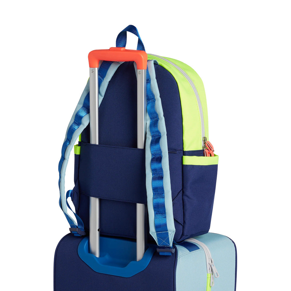 Kane Kids Travel Navy & Neon Green Backpack (4-8 years)