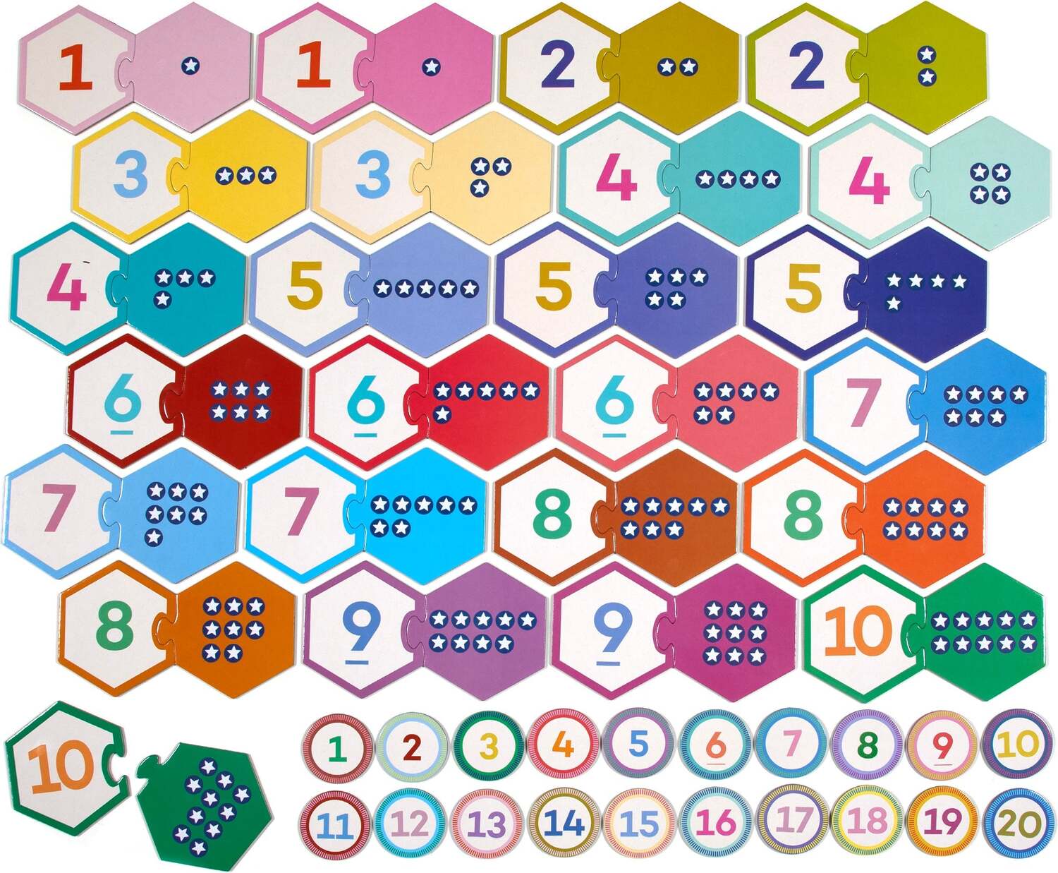 Numbers (hexagon puzzle pairs)