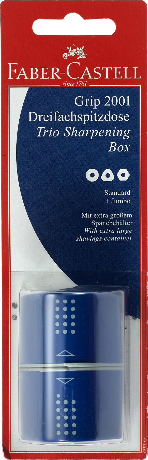 Single Grip Trio Pencil Sharpener, Blister