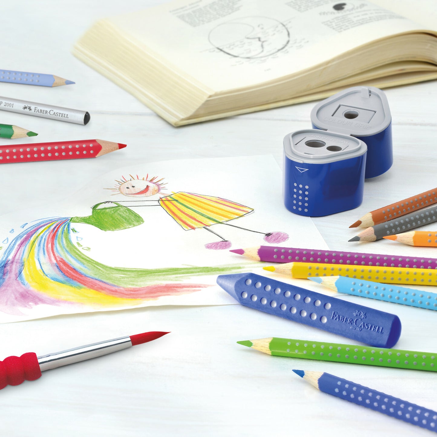Single Grip Trio Pencil Sharpener, Blister