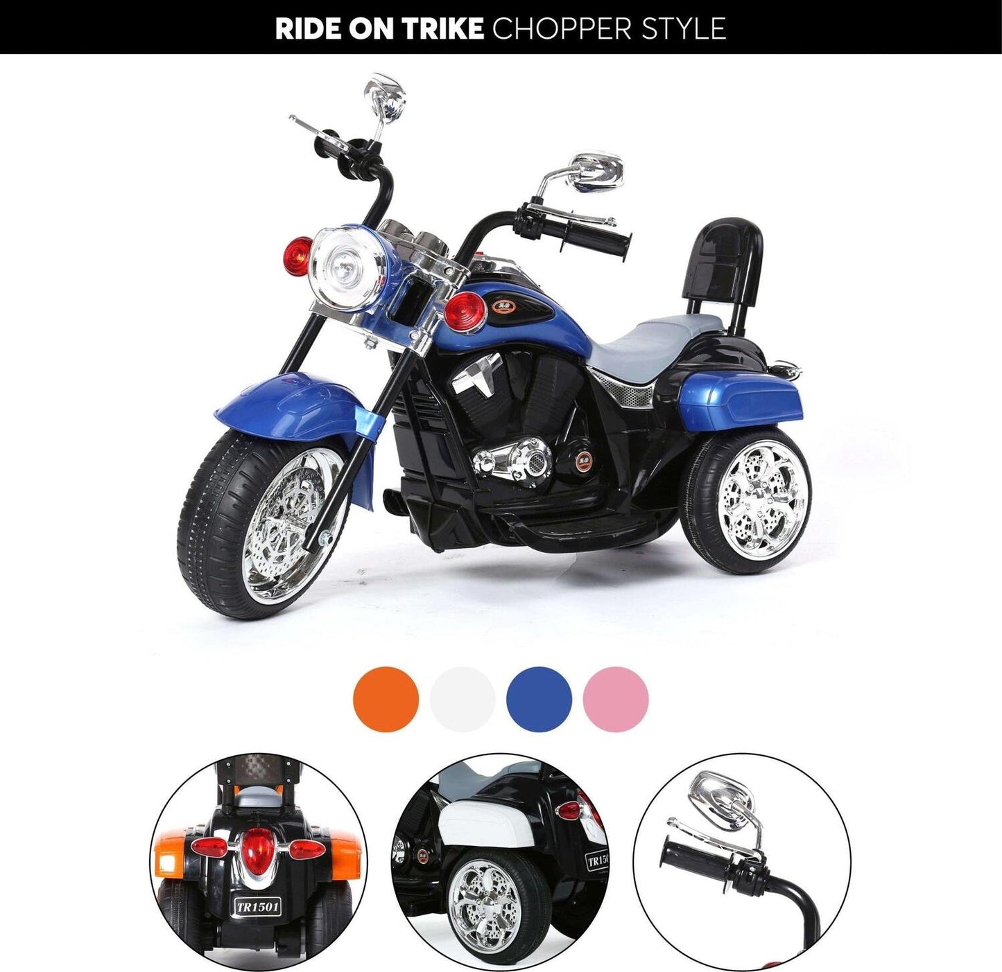 6V Freddo Toys Chopper Style Ride on Trike (Blue)