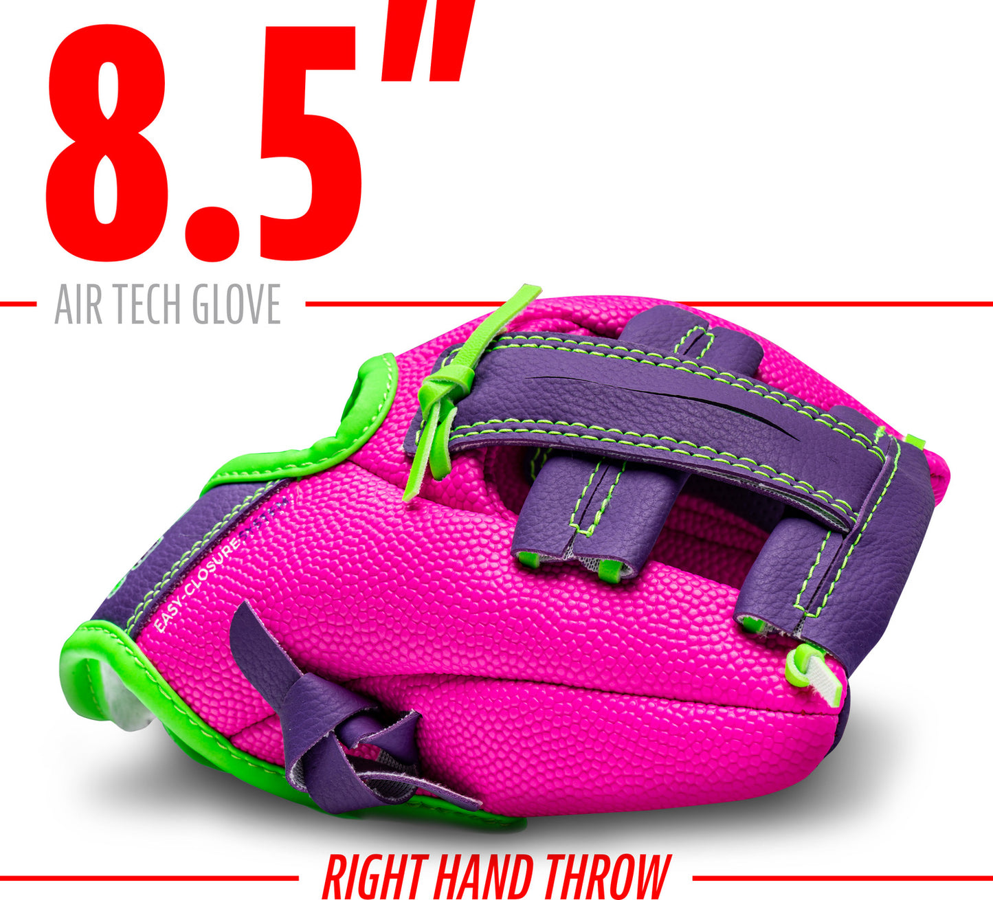 8.5 Pink/Purple Airtech Baseball Glove with Ball