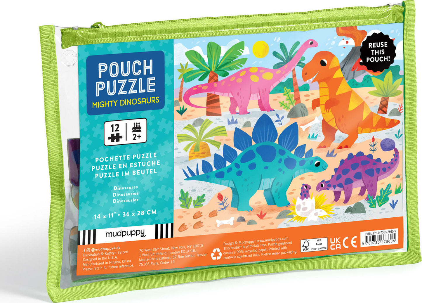 Mighty Dinosaurs 12 Piece Pouch Puzzle