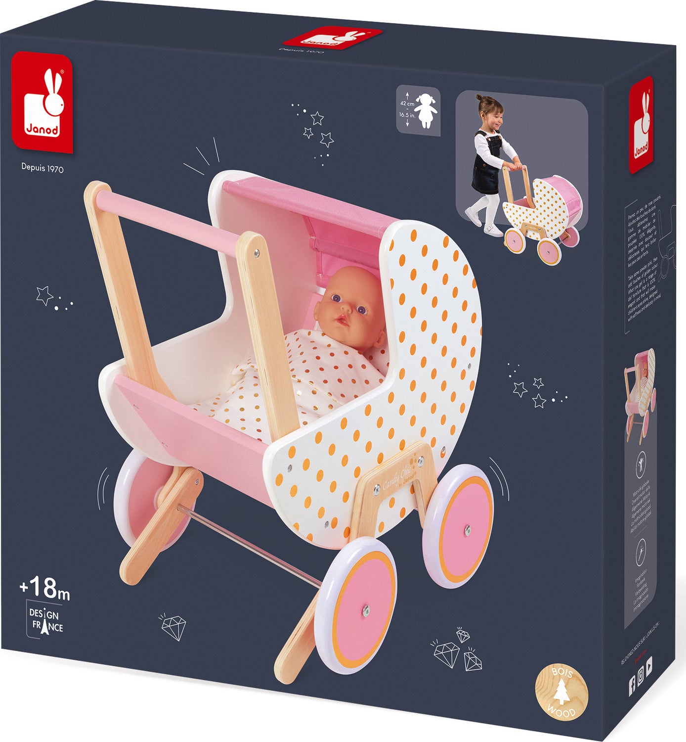 Candy Chic Doll's Pram