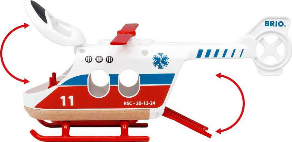 image demonstrating how from and back of the rescue helicopter can be opened up.