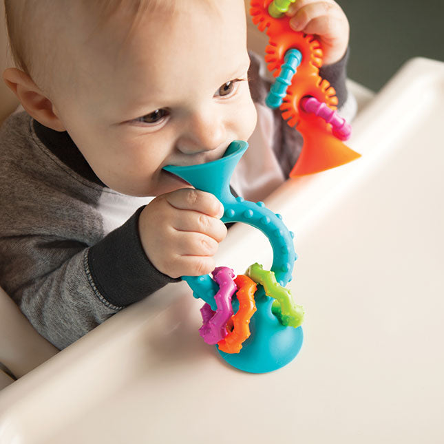 pipSquigz Loops Teal or Orange Rattle & Teether