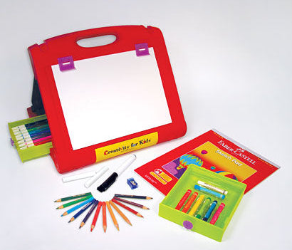 travel easel with art materials