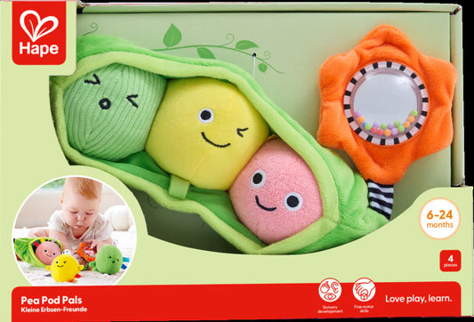 PEA POD PALS baby grasp toy motor skills stroller toy rattle