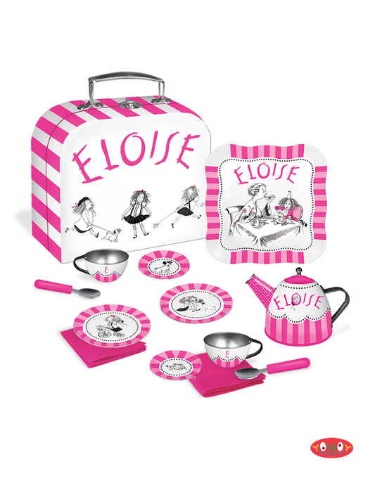 Pink and White tea set for 2 with decorative case