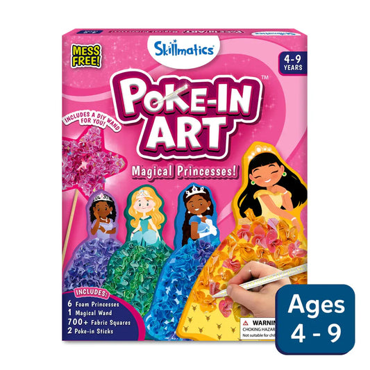 Skillmatics Poke-In Art Magical Princesses craft kit packaging on a white background