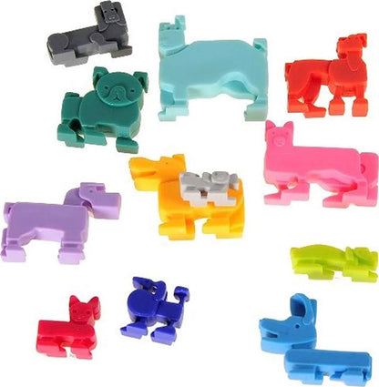 colorful dogs for stacking puzzle