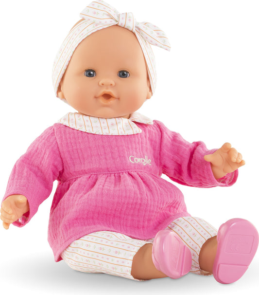 Lise - Tulips
14 inch doll wearing pink shirt with white striped pants. Includes matching headband and pink slippers.
