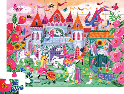 Floor puzzle of Unicorns frolicking in front of a princess castle