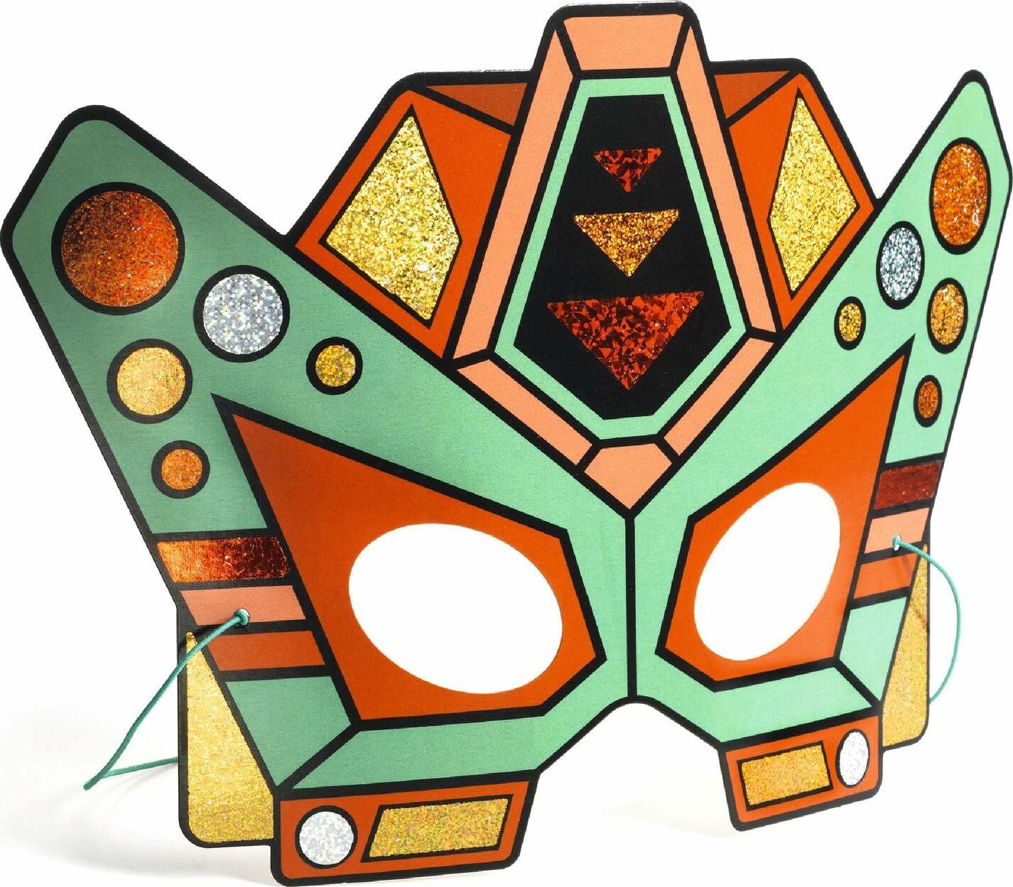 Colorful geometric mask with a white background