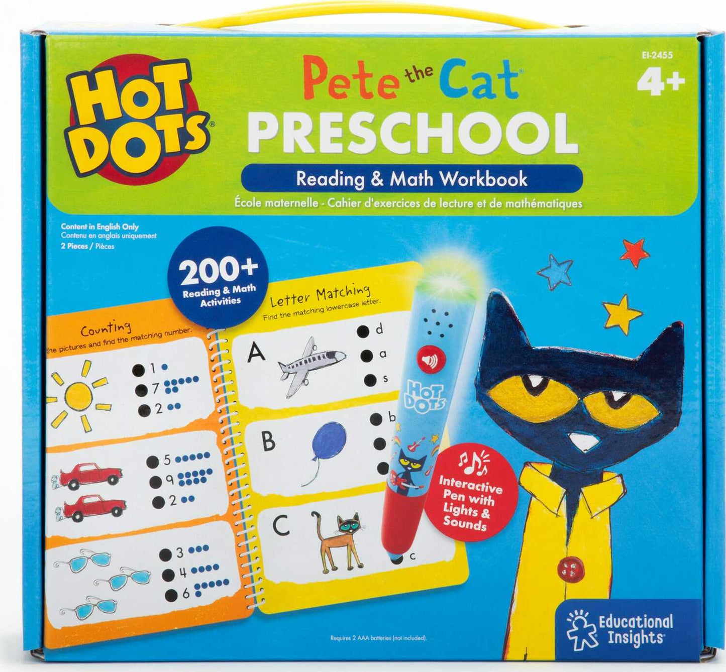 Hot Dots Pete the Cat Preschool Reading and Math