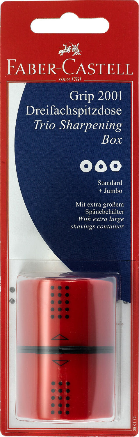 Single Grip Trio Pencil Sharpener, Blister