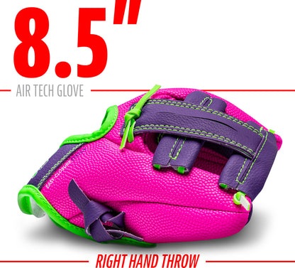 8.5 Pink/Purple Airtech Baseball Glove with Ball