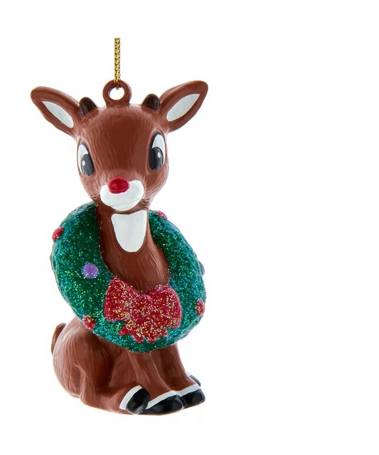 Rudolph The Red Nose Reindeer® With Wreath Ornament