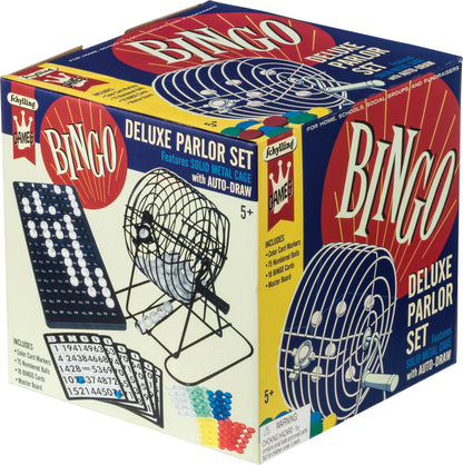 Vintage bingo game box with colorful design and text