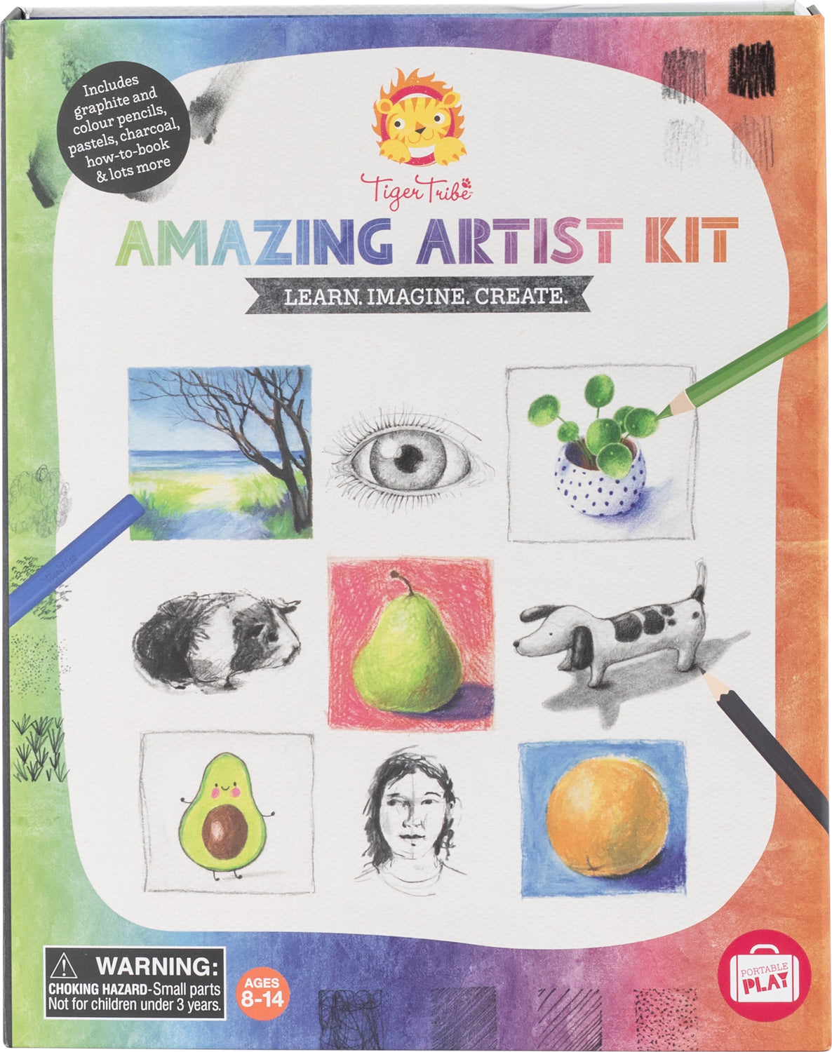 Tiger Tribe Amazing Artist Kit packaging with illustrations and text