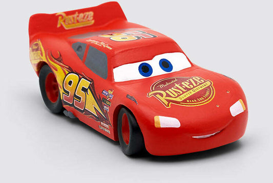 A toy figure of Lightning McQueen from Disney and Pixar's Cars movie, predominantly red with number 95 and the Radiator Springs logo. It plays song and story.