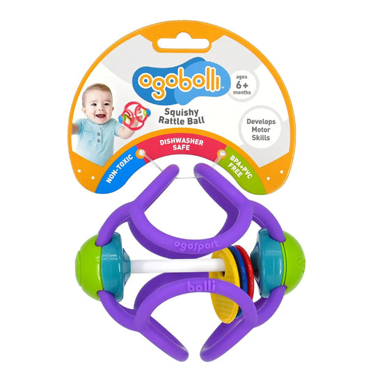 PURPLE OGOBOLLI SQUISHY RATTLE BALL