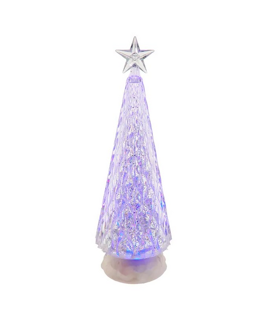 13.6" Battery Operated RGB Color Changing Christmas Tree With Water