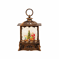 8.86" Battery Operated LED Santa Swirling Water Lantern