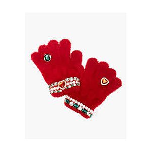 RUBY RED JEWELED GLOVES