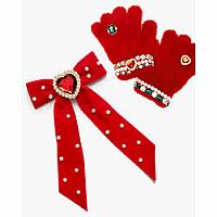 RUBY RED JEWELED GLOVES