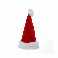 Plush Santa Hat With Fur Cuff and Pom-Pom