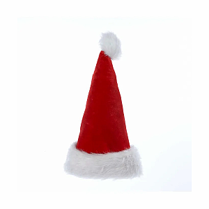 Plush Santa Hat With Fur Cuff and Pom-Pom